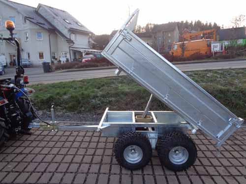 Anhänger EA-1003Z Dreiseitenkipper Tandem für Traktor Kleintraktor  Schlepper Quad ATV - Motorgeräte Fritzsch GmbH