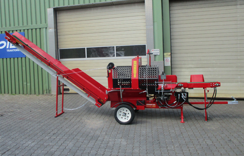 Sägespaltautomat Woodking 33BF Benzinmotor Spalter Kaminholz mit Einzugsband 