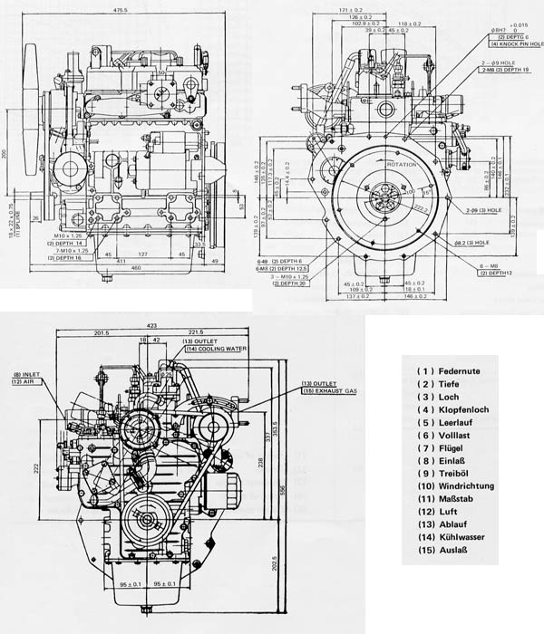 Diesel Motor Kubota D950 21,5 PS 927 ccm BHKW gebraucht neu